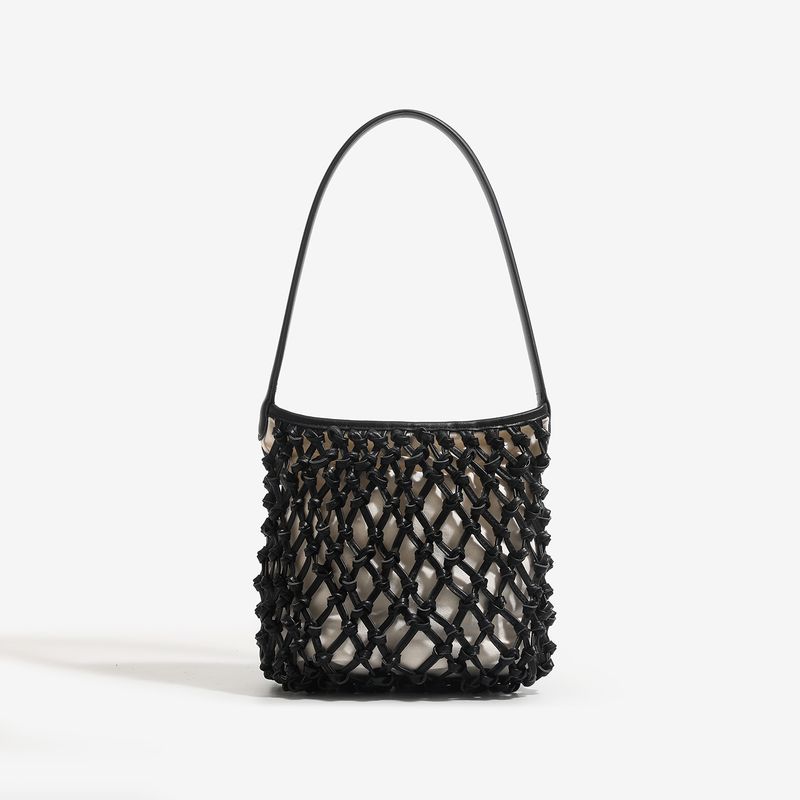 

Сумка-ведро ручной работы из коровьей кожи, летняя, универсальная, модная, в ленивом праздничном стиле, сумка-тоут, дорожная сумка для поездок Black small size