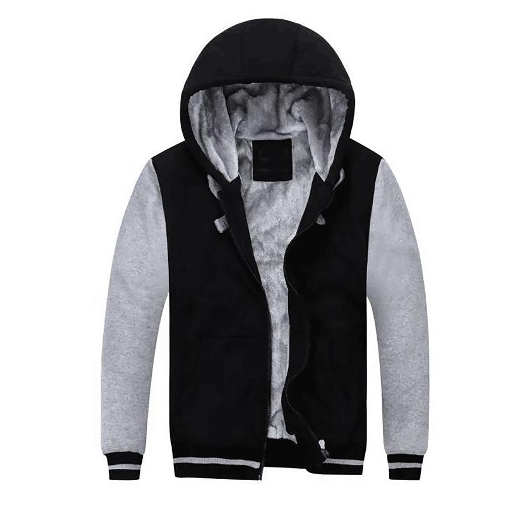 Men's Pullover Winter Workout Fleece Hoodie Jackets Full Zip Wool Warm Thick Coats