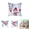 Delightful 18" Christmas Cushion Cover With Santa Claus And Snowman For Festive Sofa Decor