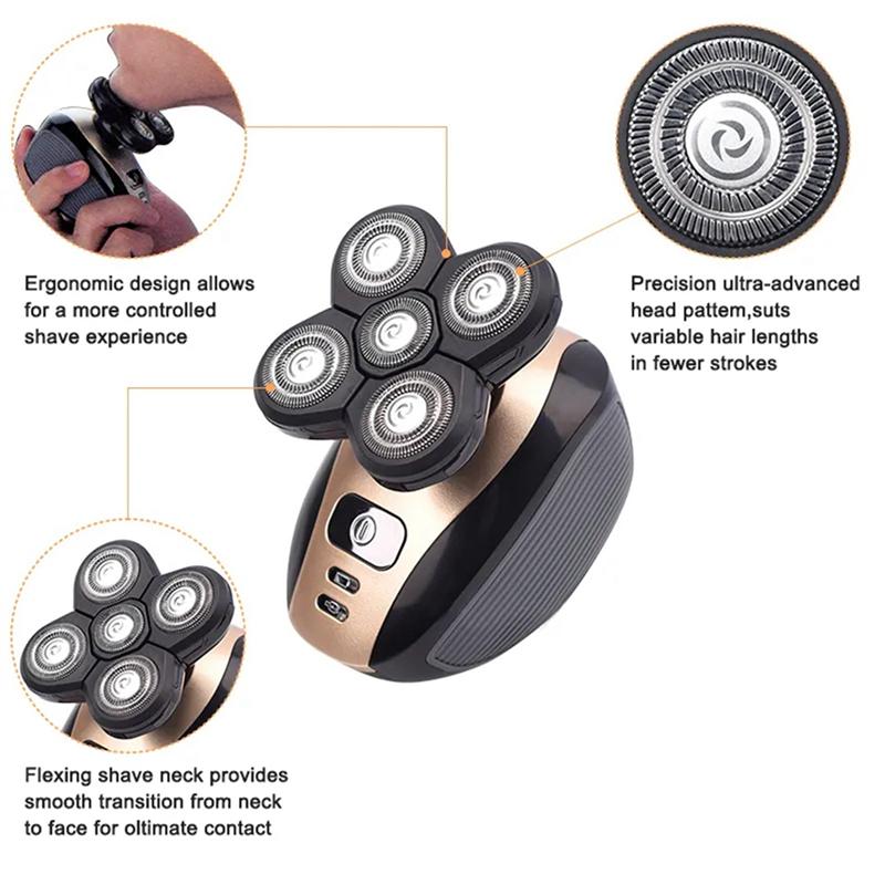 

ABJI-4PCS Replacement Shaver Head Electric Shaver 5D Independently 5 Cutter Floating Head Stainless Steel Shaver Blade чёрный
