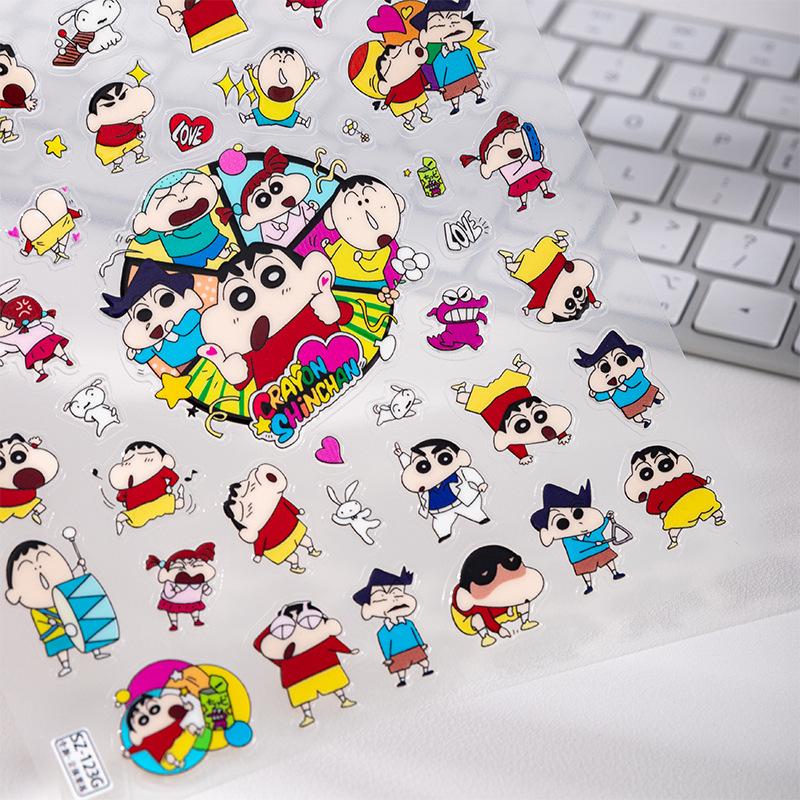 Crayon Shin-chan Cute Embossed Stickers for Phone and Computer Cases