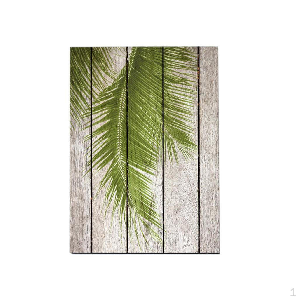 

Palm Leaves Wood Grain Background Decorative Canvas Oil Painting Hanging Decor