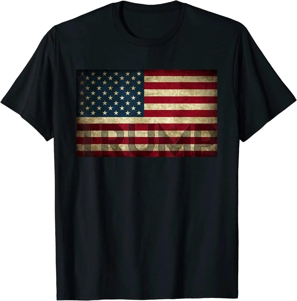 

Donald Trump American Flag 2024 Political Gift Unisex T-Shirt L