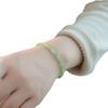 Natural Hetian Jade Bracelet for Women, Ultra-Fine4mm Green jade bead bracelet layered with plain rings in a forest style