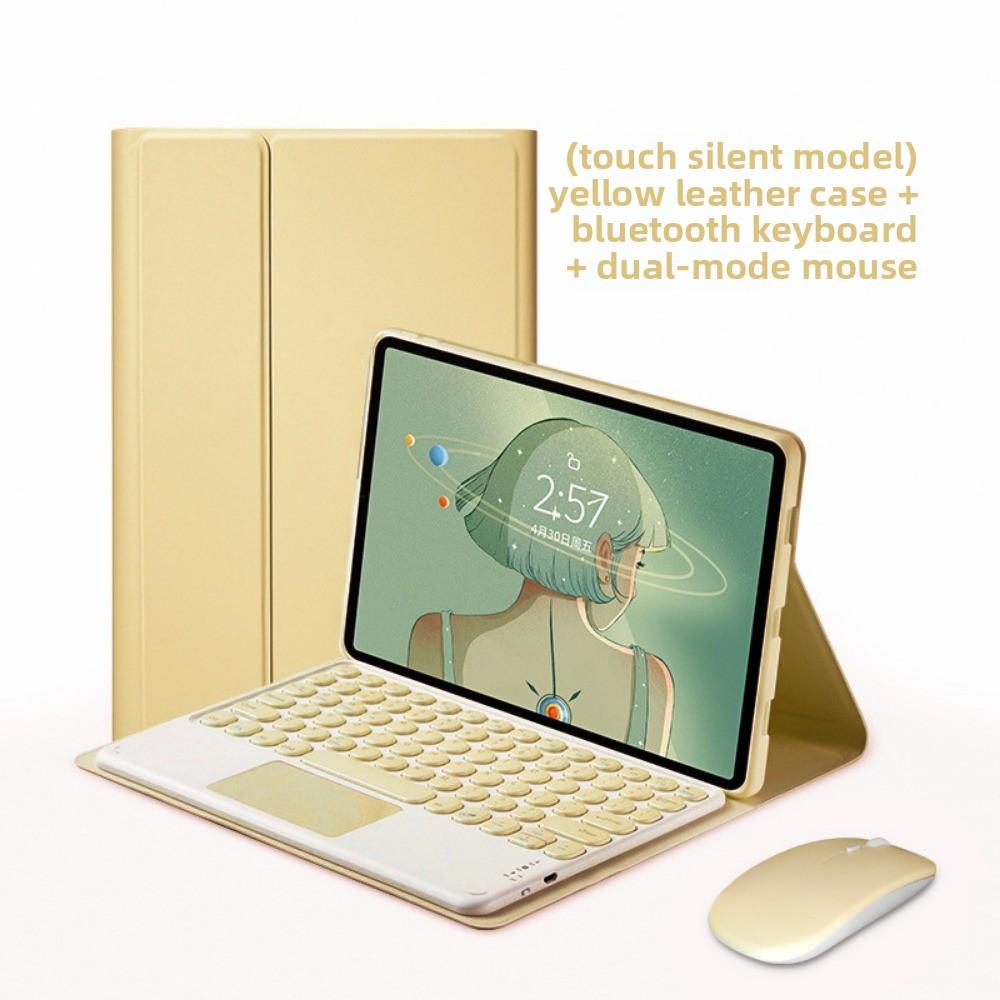 Leather Keyboard Case for iPad Air 6 10.2 Inch with Pencil Slot Magnetic Detachable Bluetooth Keyboard Protective Cover