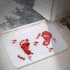 Footprint Pattern Blood Bathroom Door Mat Halloween Decorations Easy To Maintain