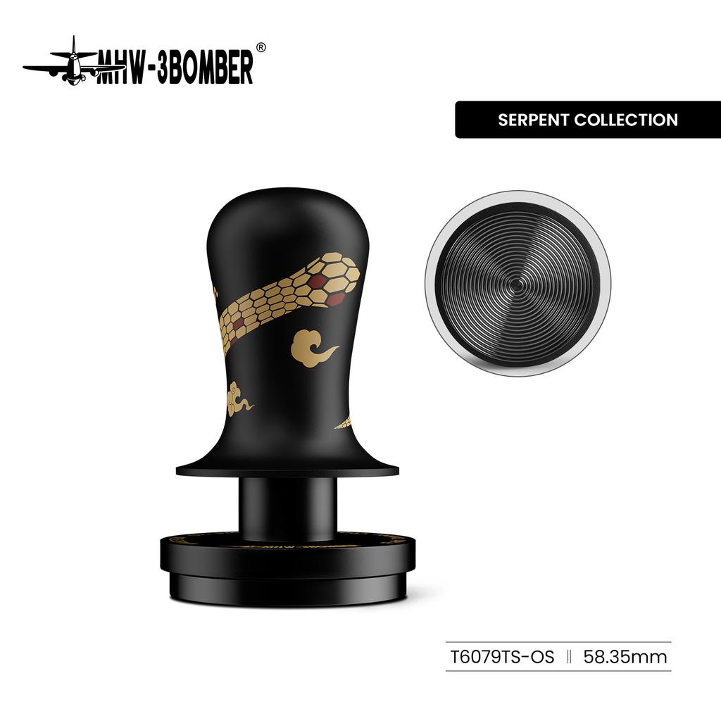 MHW-3BOMBER 58.35mm Coffee Tamper 3-Springs 30lbs Espresso Tamper Flat/Thread Base Adaptive Depth Tamping Coffee Accessories