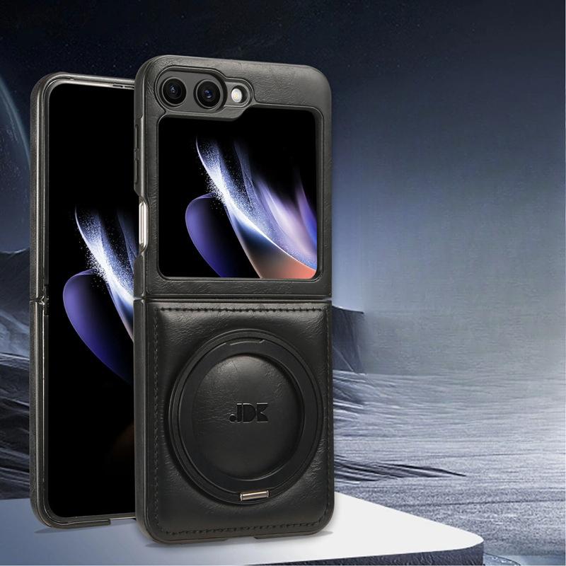 Der drehbare magnetische Ständer aus Leder ist für die Samsung Zflip5 Handyhülle geeignet. Flip ZFlip6/4/3 Geschäftsmänner