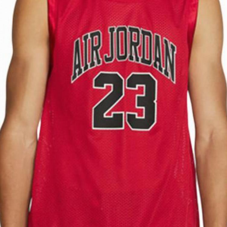 Jordan Trendiger Rundhals-Pullover Buchstaben-Zahlen-Print Ärmelloses Basketballtrikot Unisex-Trikot Rot CZ2499-687