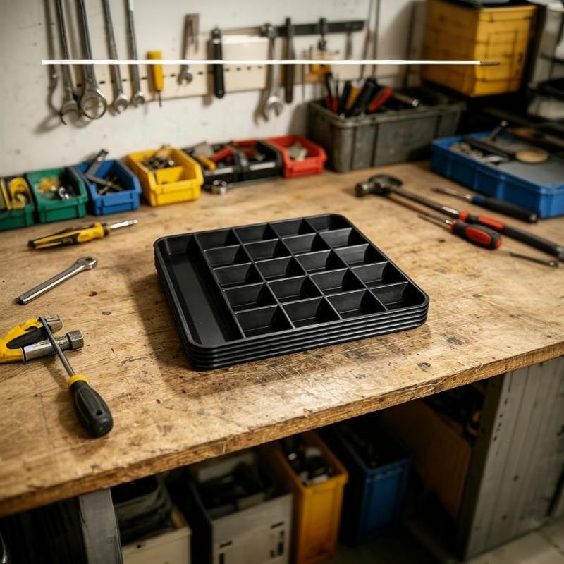 Multi Compartment Plastic Sorting Tray with Slots for Hardware Paint Brushes Electronic Components Home Repair Tool Storage