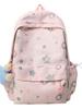 Style Girl Backpack With Star Print Nylon Lightweight Casual For Teenagers