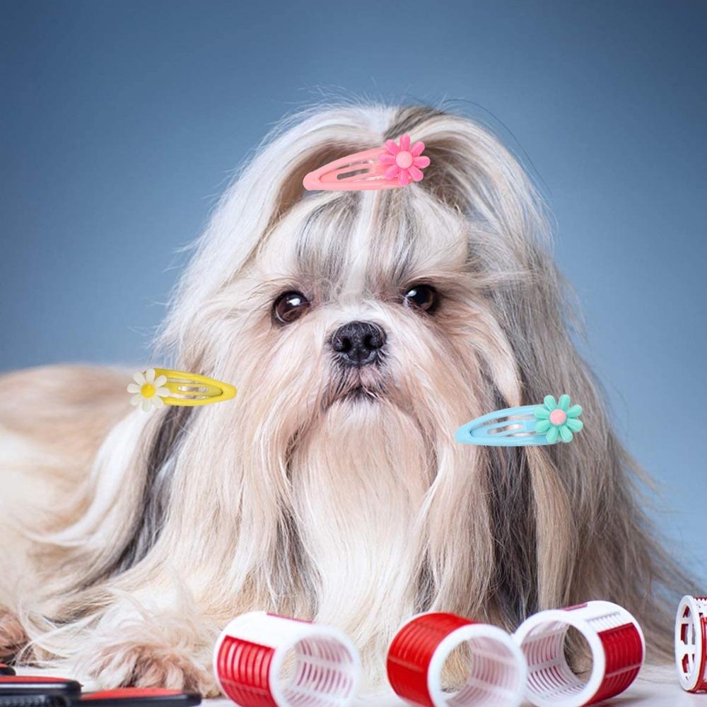 20pcs Mini Shape Dog Hair Flower Mini Size Mini Hair Barrette Cute Look Pet Hair Clip Pet Grooming