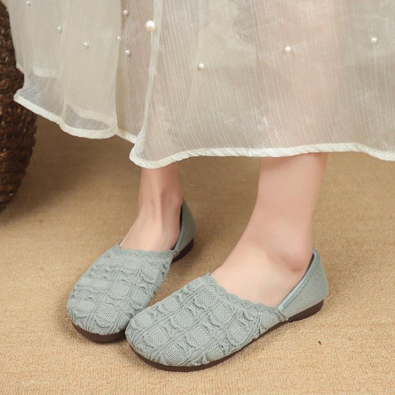 

Женские балетки однотонные сетчатые дышащие кроссовки женские мягкие трикотажные балетки мокасины повседневные туфли без застежек для женщин 35 зелёный