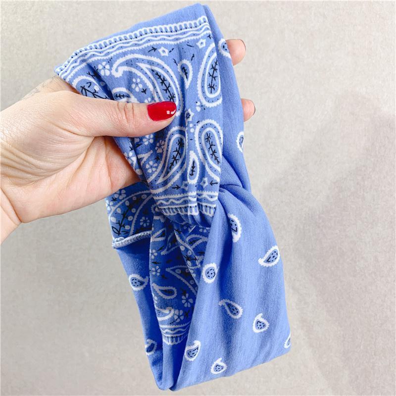 Cashew Flower Print Headbands for Women Girls African Boho Cotton Hairband Stretch Knotted Turban Headwrap Hair Accessories