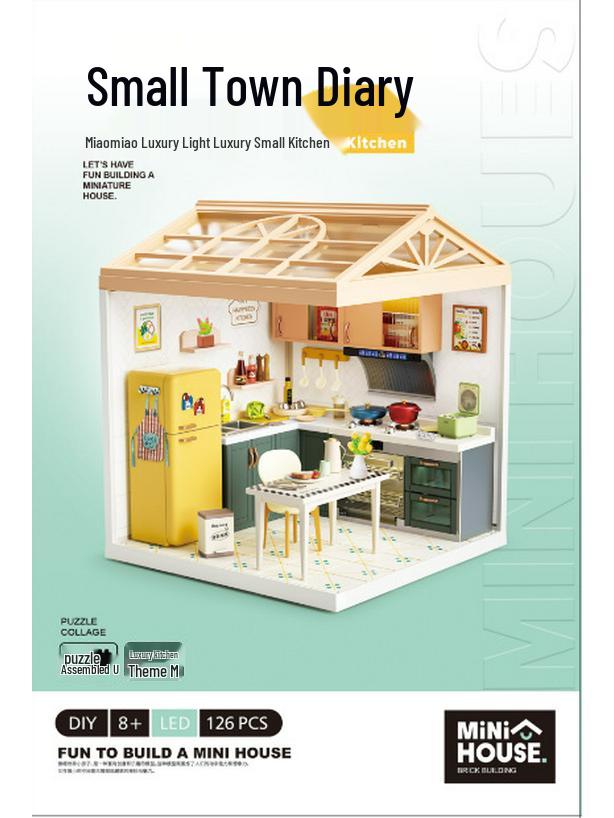 

Серия Мяо Мяо Сделай сам Дневник маленького городка 3D Модель дома Конструктор Украшения