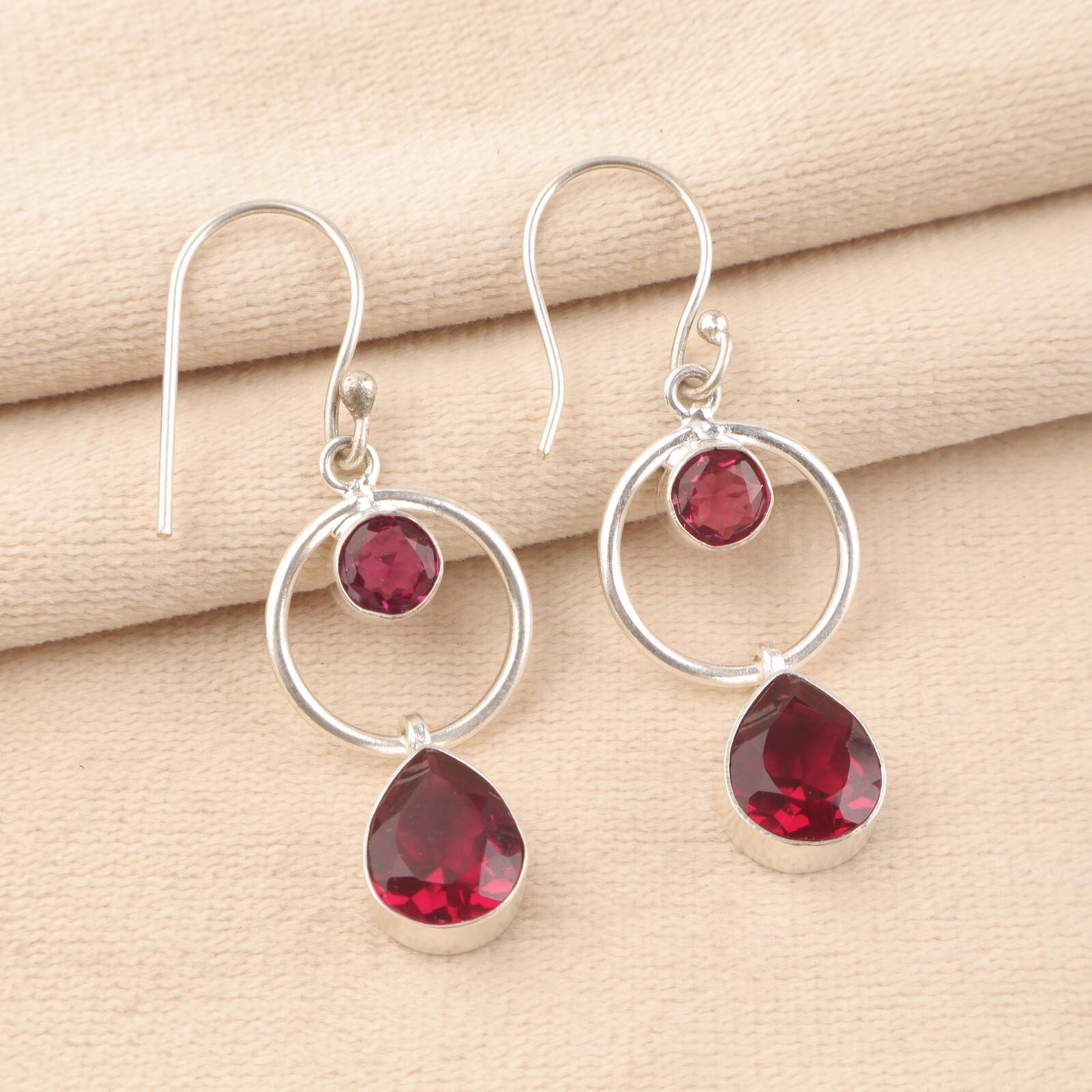 

Редкий розовый рубеллит драгоценный камень 925 стерлинговое серебро ювелирные изделия ручной работы серьги 2,0 EE-140-8