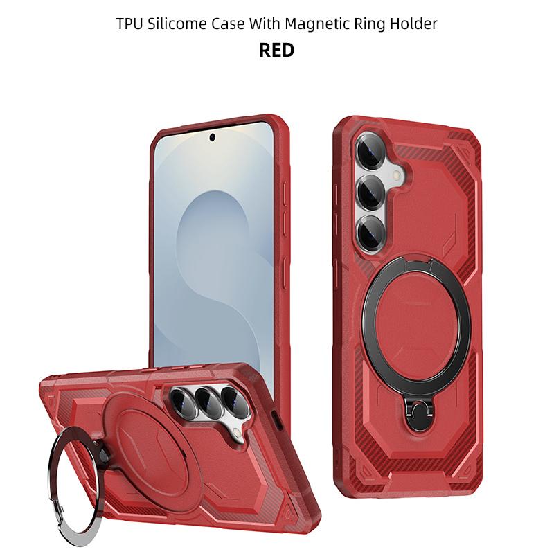 Magnetic Armor Phone Cases For Samsung S25 S24 S23 Plus  S21 Ultra FE For Galaxy S22 Wireless Charging Stand Protection Cover Funda