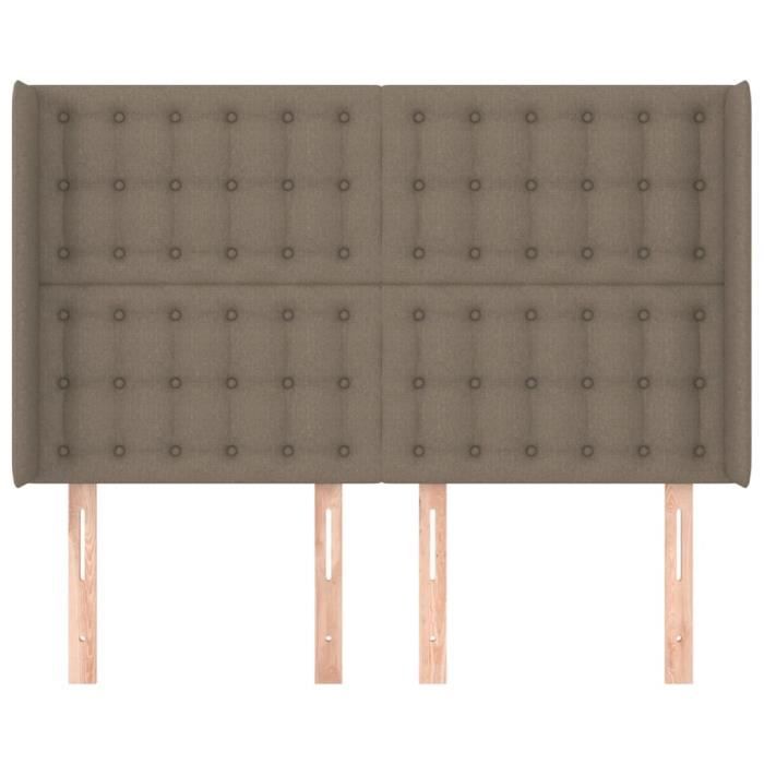 VidaXL Tête de lit avec oreilles Taupe 147x16x118-128 cm Tissu3120016