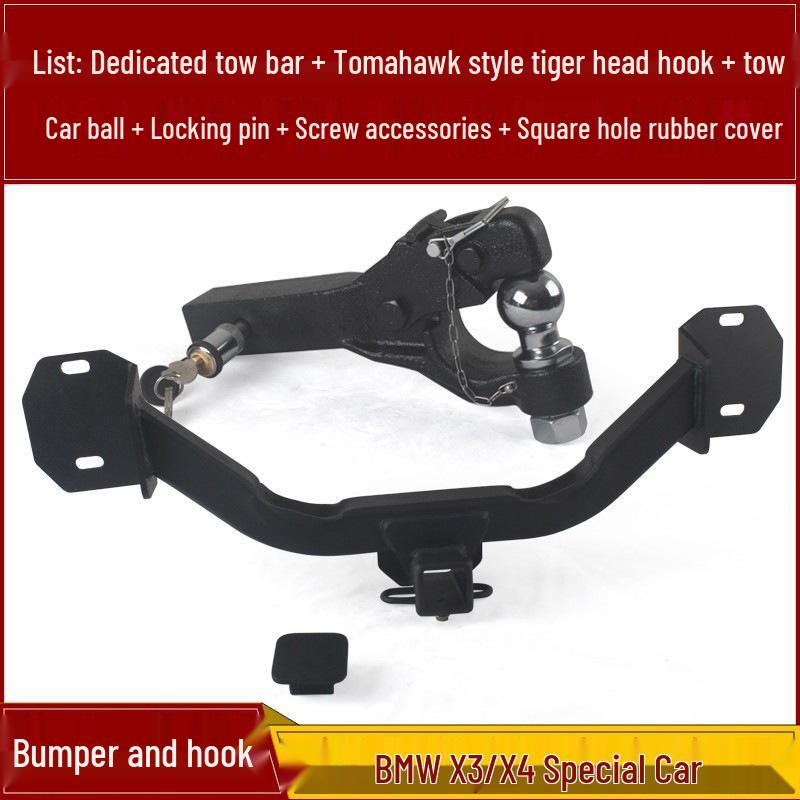 Compatible BMW X3/X4 Trailer Hitch & Rear Tow Hook Set