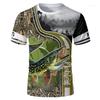 Outdoor 3D Printed Fishing Pattern Fashionable Men's Round Neck Short Sleeved T-shirt