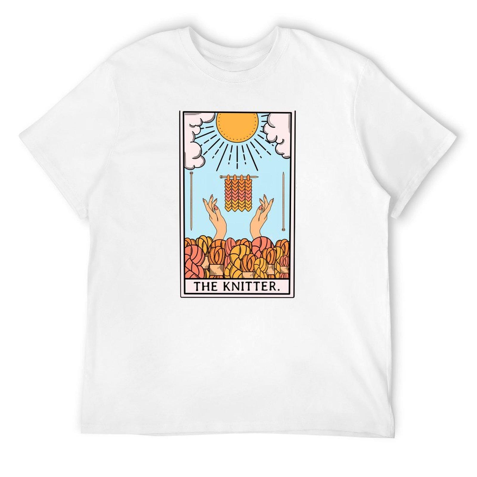 Оригинальная футболка с картой Таро  Вязальщица  быстросохнущие рубашки графическая блузка оверсайз футболка мужская S