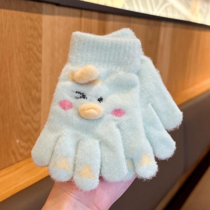 

New autumn and winter children s five fingers point to students, older children s winter antifreeze children s warm gloves, boys and girls 5-15 years old