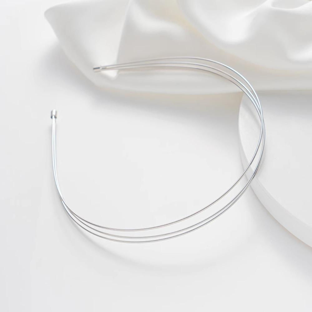 Silver Retro Gold Head Hoop Zinc Zinc Alloy Metal Hair Hoop Hair Accessories Double Root Hair Bands  Bride