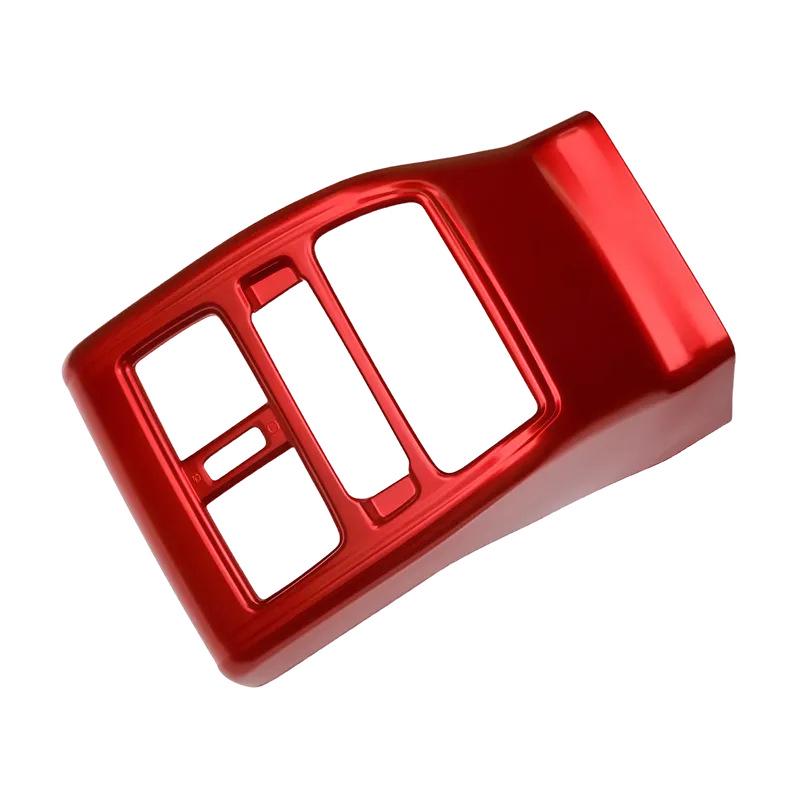 Honda Accord 18th Gen Red Interior Trim Kit: Gear Shift Frame, Armrest, Air Vent, Gear Knob, Steering Wheel.