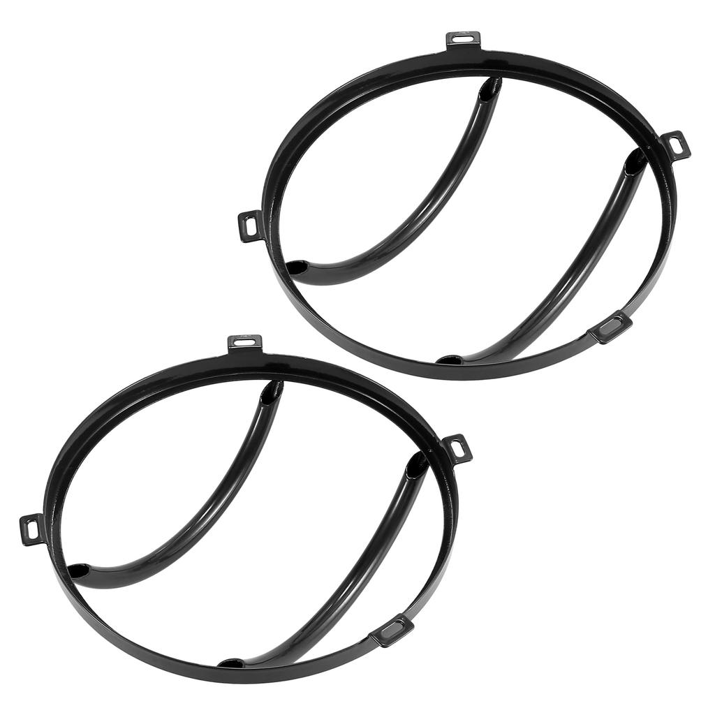 X AUTOHAUX Headlight Grille Guard Protector Covers for Jeep Wrangler JK, Black Round Headlight Grille Covers, 1 Pair