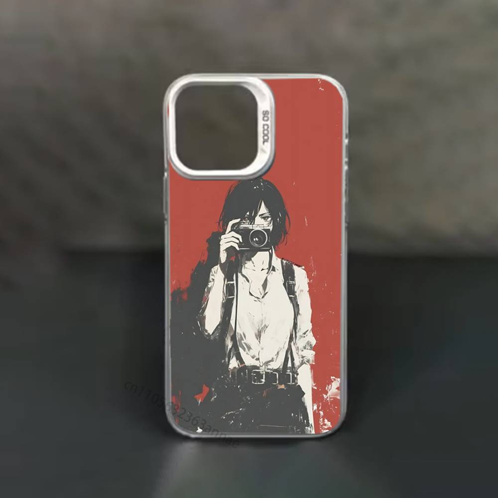 Attack On T-Titan Mikasa Phone Case for iPhone 15 16 Pro Max Air SE 11 13 Pro 14 Plus 12 11Pro 15Pro Max 16e Cover