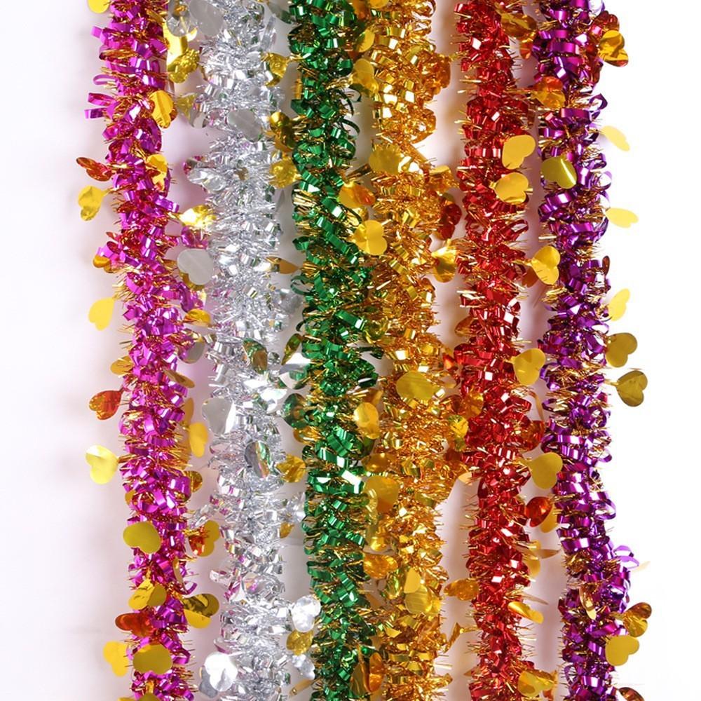 

Пластиковые яркие стримеры в форме сердец для украшения рождественской елки и свадебной площадки Silver Heart