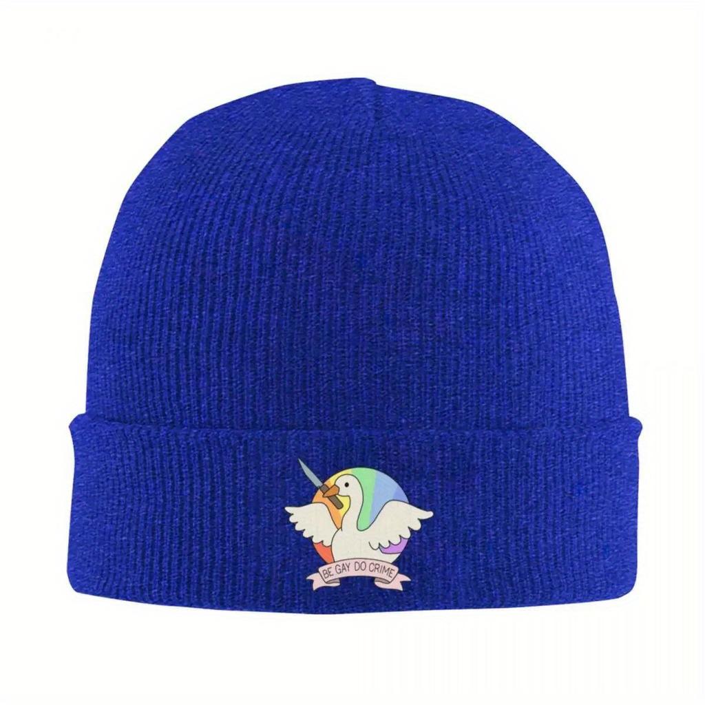 Be Gay Do Crime - Goose Warm Knitted Cap Hip Hop Bonnet Hat Autumn Winter Outdoor Beanies Hats for Men Women Adult