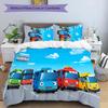 Set di biancheria da letto con motivo The Little Bus Tayo da 3 pezzi, set copripiumino include copripiumino e federe, decorazione perfetta per la camera da letto in ogni stagione e regalo