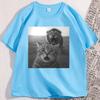 Cat With Lion Selfie T Shirt Funny Cotton Short Sleeve Cat Lovers Tshirt Unisex Unisex Oneck Cotton Unisex Clothing Y2k Tees