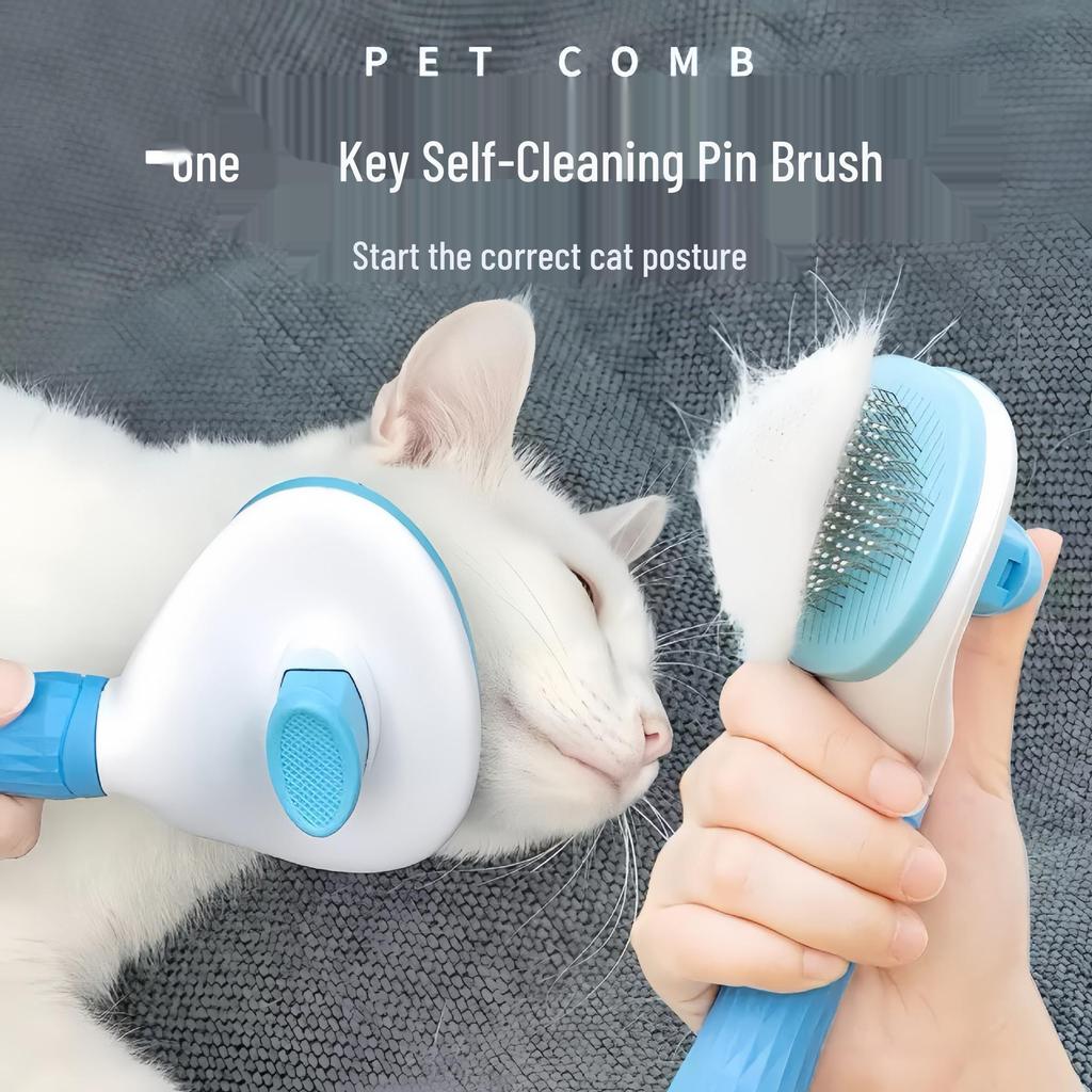 Kitten & Cat De-Shedding Comb for Short & Long Hair - Large Thinning Pet Grooming Tool