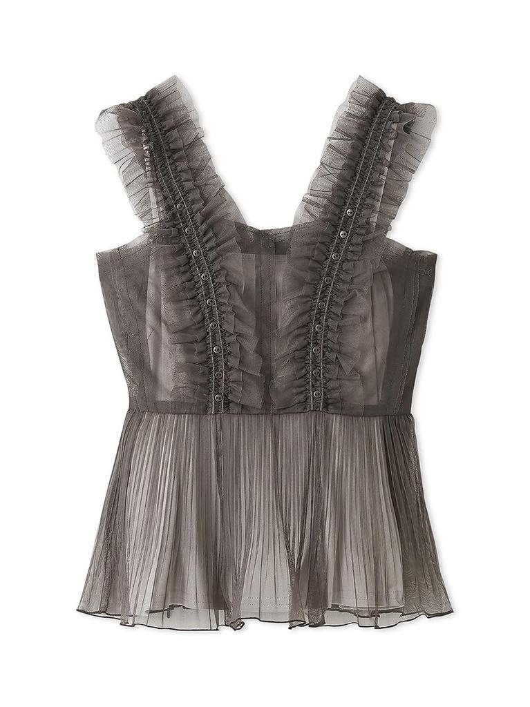 Snidel Sustaina Tulle Cami Blouse SWFB251174 CGRY Women's