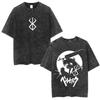 Japanese Anime Berserk Guts Vintage Washed T Shirt Griffith Swordsman Gatsu Sacrifice Zodd T-shirts Unisex Cotton Casual T-Shirt