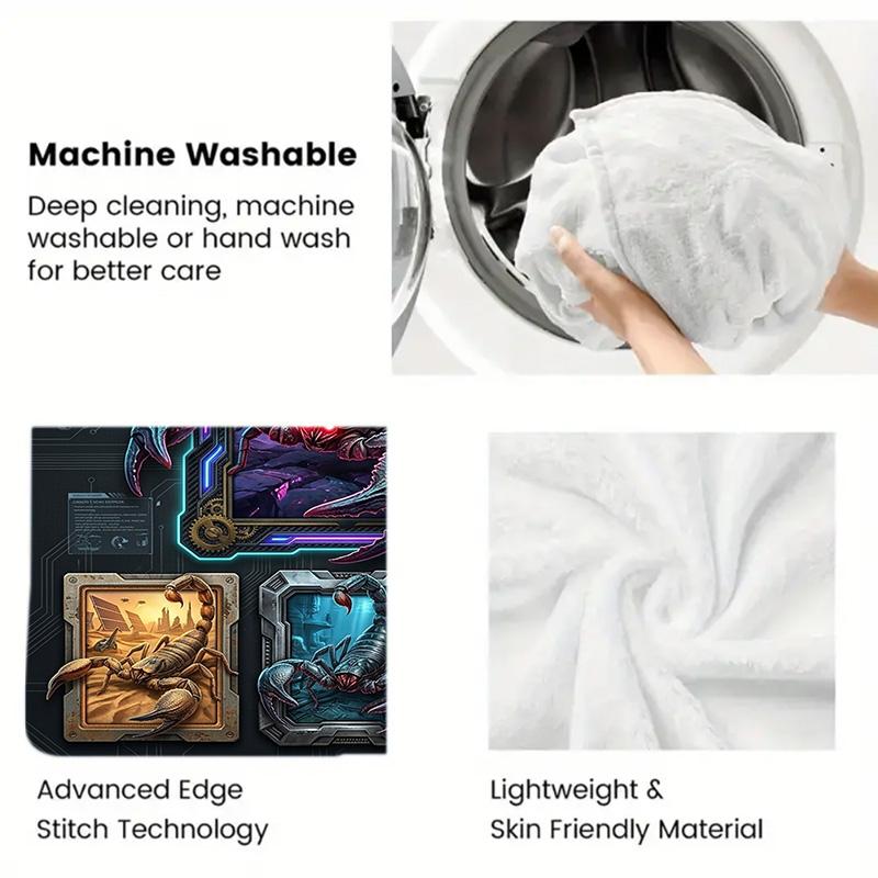SciFi Scorpion Compilation 2D Flat Pattern Flannel Blanket, High quality All Seasons, Home Decor, Warmth and Comfort, Perfect for Christmas Gifts.