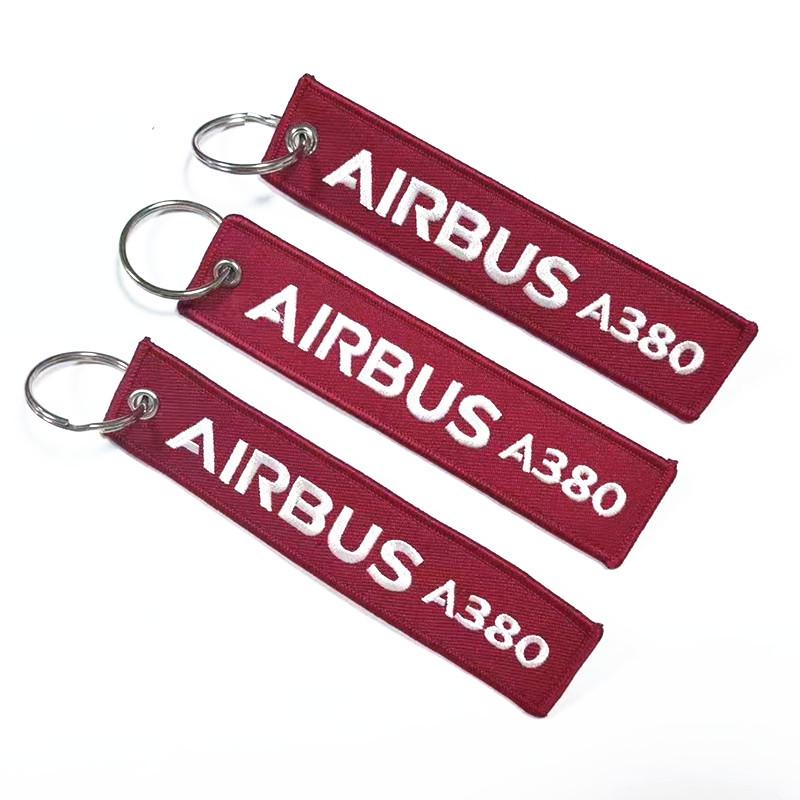 Portachiavi Ricamato Double-Sided Commemorativo per Aviazione Air380 con Logo Volante