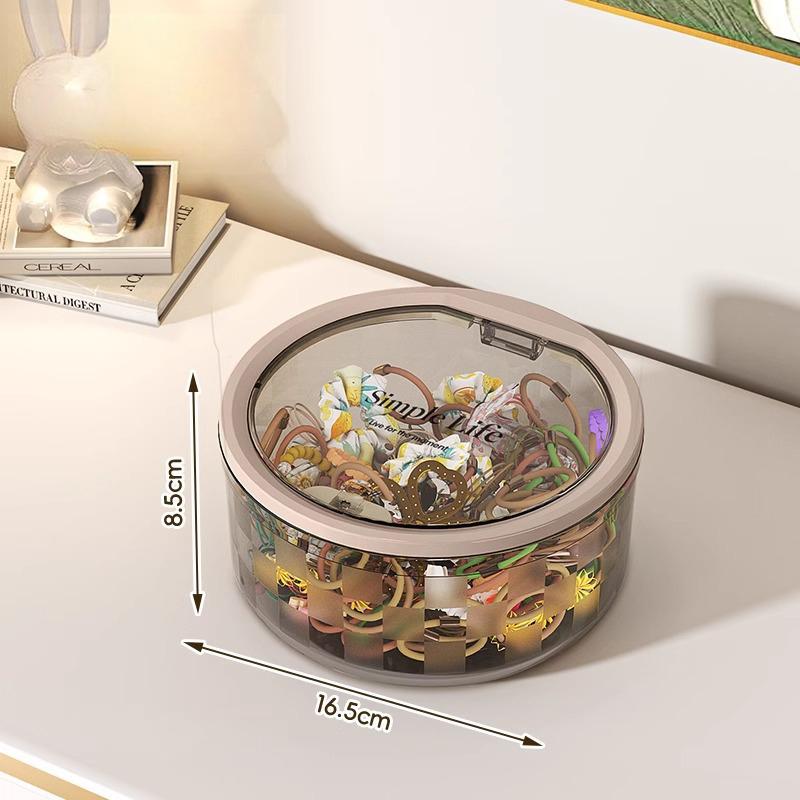 New Mini Desktop Storage Box with Lid Dust Proof Hair Accessories Organizer Makeup Sundries Bucket Holder Case Desktop Trash Can