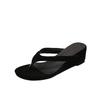 Small Slope Heel Flip-flop Shoes Women 2025 Summer Wear Increase Height and Thinness Beautiful Beach Cool Slippers Women