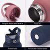 1L Sports WATER BOTTLE With Handle And Straw Stainless Steel Large Capacity Vacuum Flasks Drinkware Large Mouth GymThermos CUP
