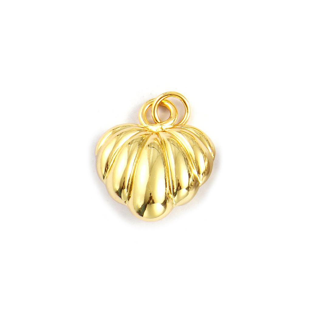 2 PCs Brass Charms Gold Plated Heart Shell Charms Pendants For DIY Necklace Bracelet Earrings Jewelry Making Findings
