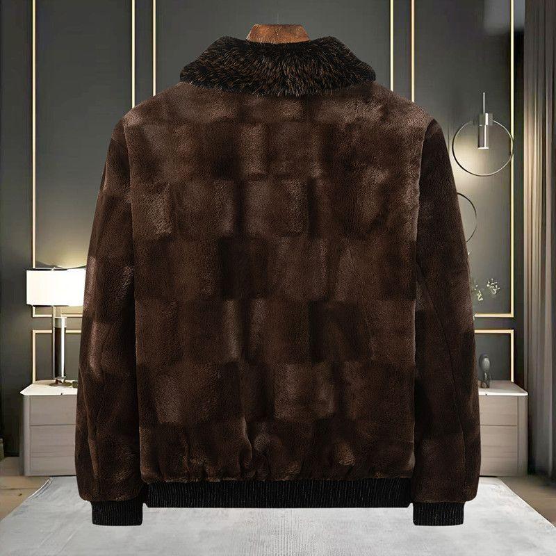 New Autumn Winter Thickened Fur Jacket Men's Jacket Coat Imitation Mink Lapel Fur Integrated