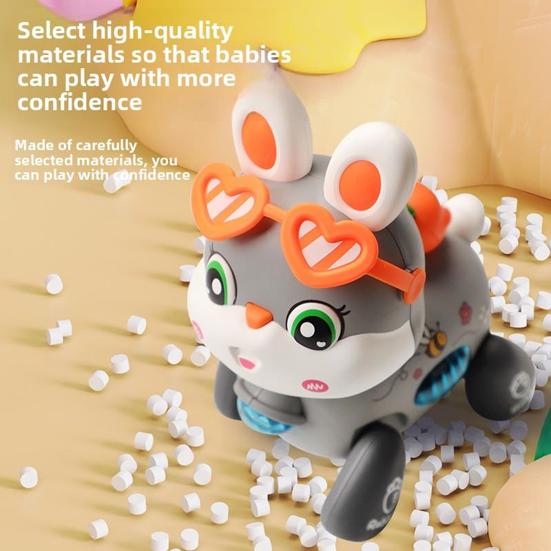 Cute and fun electric toys,crawling light and music,adorable rabbit baby toys, early education intelligence toys, baby toy gifts