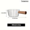 1pc Versatile High Borosilicate Glass Pot with Handle-400ml/600ml Easy Clean & Thermal Shock Resistant for Sauce Milk Soup & Noodles-Perfect for Home