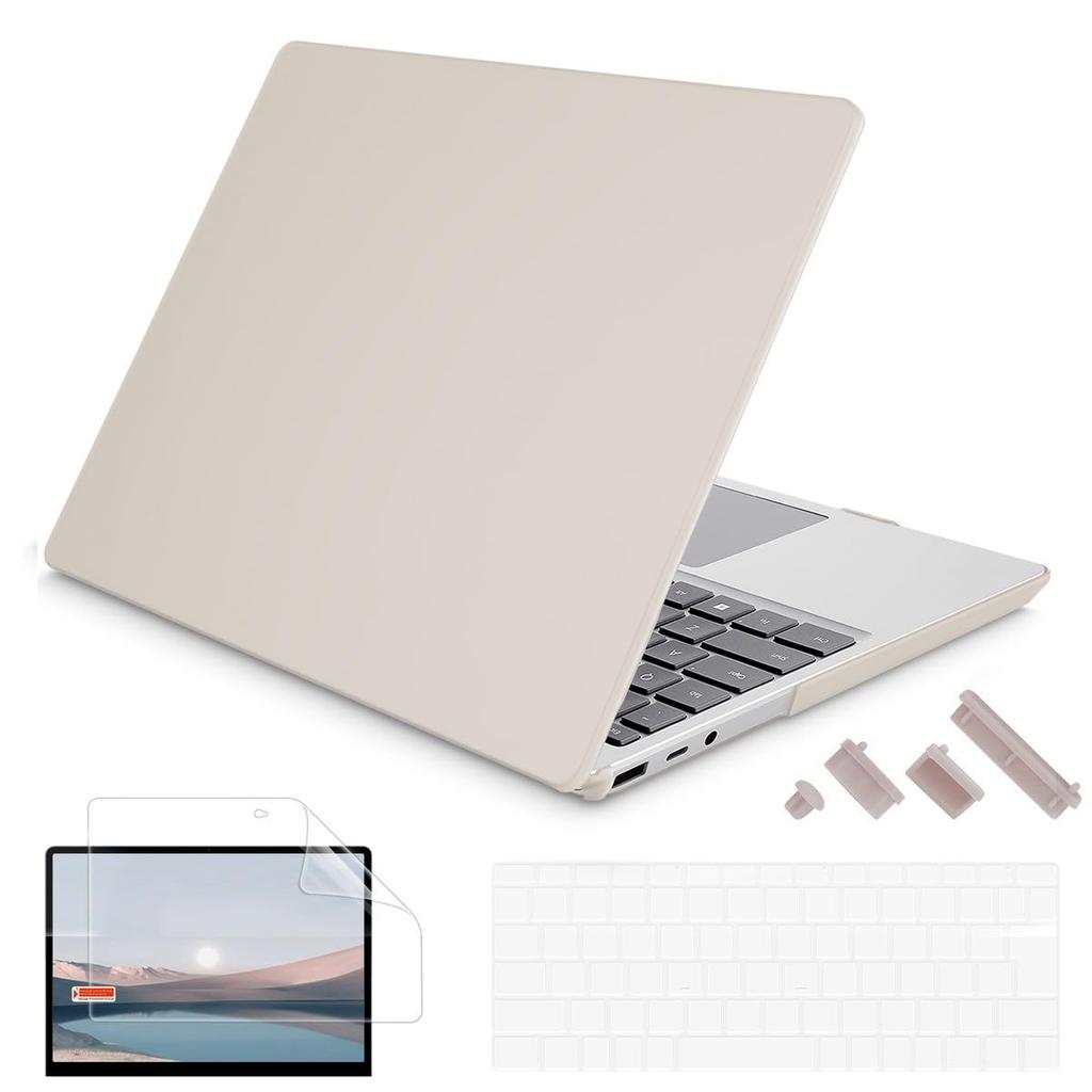 SRUOCASE Microsoft Surface Laptop Metal Palm Rest for 1872 1873 1953 1979 Plastic Hard Shell Case with Screen Keyboard Dust Rock Ash 15" 3/4/5 Models