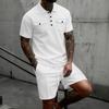 New Men’s Casual Double-pocket Short-sleeved Polo Shirt and Shorts Summer Fashion Set