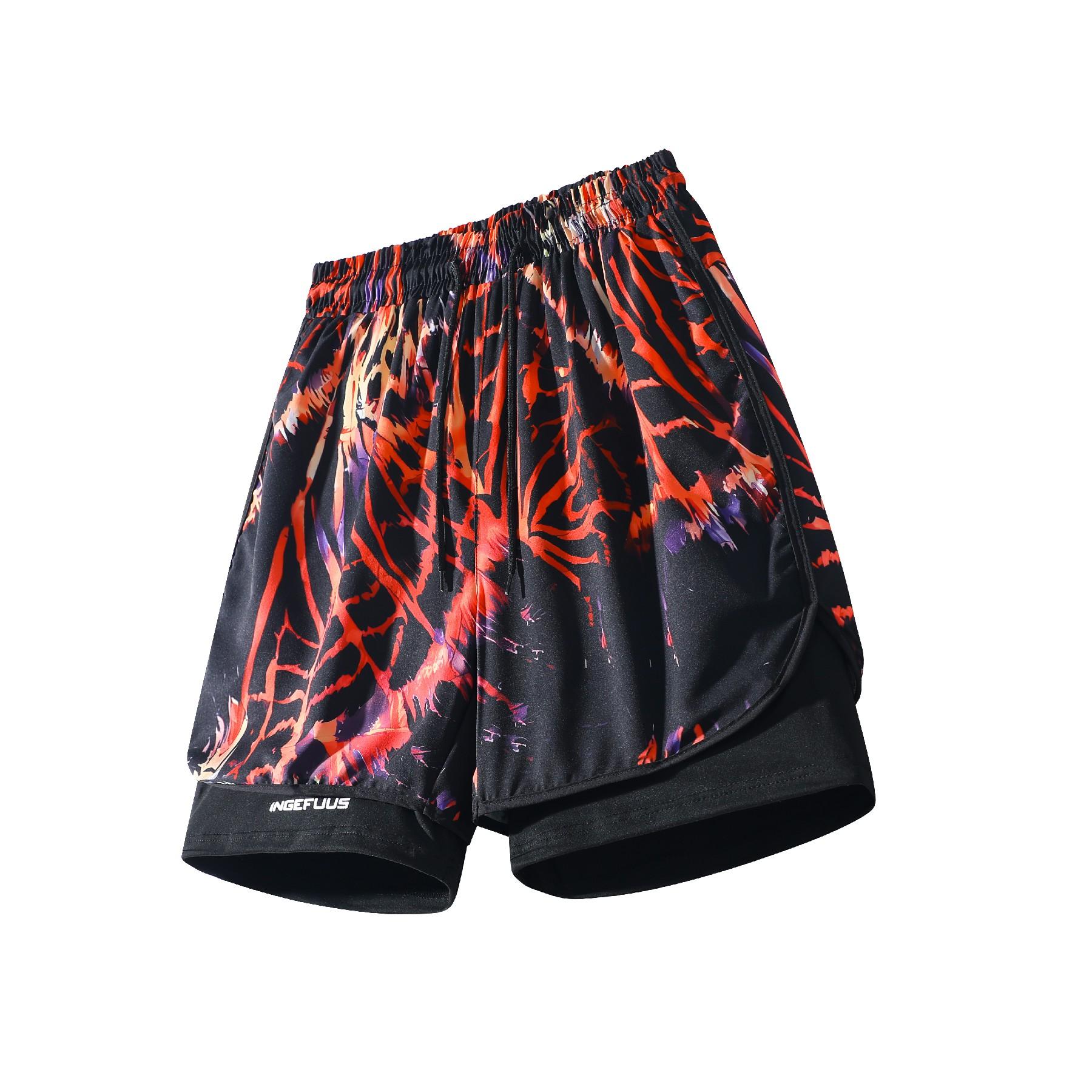 Summer Lightweight Breathable Basketball Pants, Men s Beach Pants, Men s Sports Pants, Men s Shorts, Men s Anti Stripping Running and Fitness Pants XS красный
