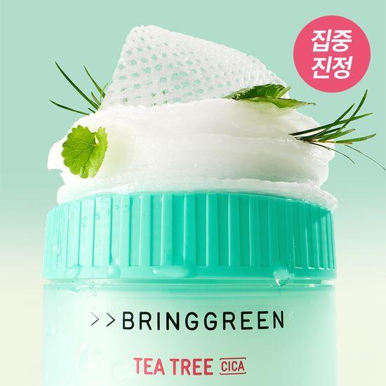BRING GREEN Tea Tree Cica Trouble Soothing Toner Pads 90 Sheets + 90 Sheets Refill Plan